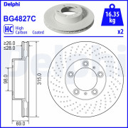 BG4827C Brzdový kotouč DELPHI