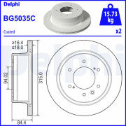 BG5035C Brzdový kotouč DELPHI