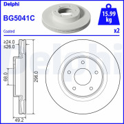 BG5041C Brzdový kotouč DELPHI