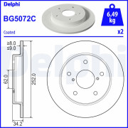 BG5072C Brzdový kotouč DELPHI