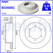 BG5088C Brzdový kotouč DELPHI