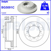 BG5091C Brzdový kotouč DELPHI