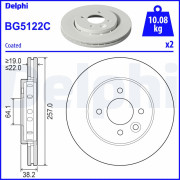 BG5122C Brzdový kotouč DELPHI