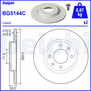 BG5144C Brzdový kotouč DELPHI