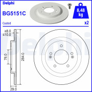 BG5151C Brzdový kotouč DELPHI