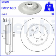 BG5168C Brzdový kotouč DELPHI