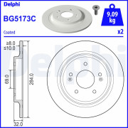 BG5173C Brzdový kotouč DELPHI