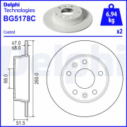 BG5178C Brzdový kotouč DELPHI