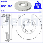 BG5182C Brzdový kotouč DELPHI