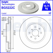 BG5222C Brzdový kotouč DELPHI