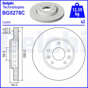 BG5278C Brzdový kotouč DELPHI