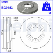 BG9153 Brzdový kotouč DELPHI