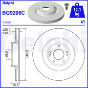 BG9206C Brzdový kotouč DELPHI