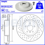 BG9322C Brzdový kotouč DELPHI