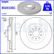 BG9336C Brzdový kotouč DELPHI