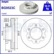 BG9523C Brzdový kotouč DELPHI