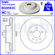 BG9593C Brzdový kotouč DELPHI