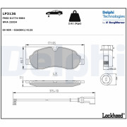 LP3136 Brzdové destičky DELPHI