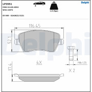 LP3551 Brzdové destičky DELPHI