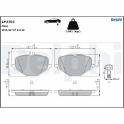 LP3701 Sada brzdových destiček, kotoučová brzda DELPHI