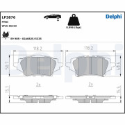 LP3876 Sada brzdových destiček, kotoučová brzda DELPHI