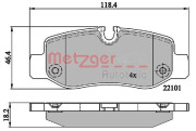 1170894 Sada brzdových destiček, kotoučová brzda GREENPARTS METZGER