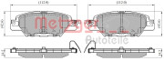 1170920 Sada brzdových destiček, kotoučová brzda METZGER