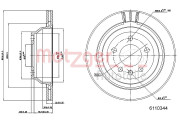 6110344 Brzdový kotouč METZGER