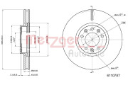 6110787 Brzdový kotouč COATED GREENPARTS METZGER