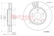 6110802 Brzdový kotouč COATED GREENPARTS METZGER