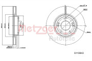 6110843 Brzdový kotouč COATED METZGER