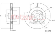 6110875 Brzdový kotouč COATED GREENPARTS METZGER