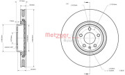 6110876 Brzdový kotouč COATED GREENPARTS METZGER