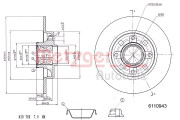 6110943 Brzdový kotouč COATED METZGER