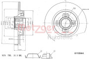 6110944 Brzdový kotouč COATED GREENPARTS METZGER