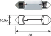 009461100000 MAGNETI MARELLI žárovka T10,5x38 (C10W) (řada STANDARD) | 12V 10W | 009461100000 MAGNETI MARELLI