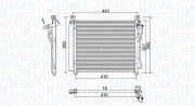 350203980000 Kondenzátor, klimatizace MAGNETI MARELLI