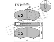 22-0014-3 Sada brzdových destiček, kotoučová brzda METELLI