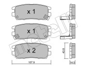 22-0151-0 Sada brzdových destiček, kotoučová brzda METELLI