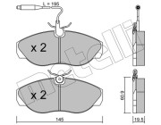 22-0154-0 Sada brzdových destiček, kotoučová brzda METELLI