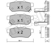 22-0176-1 Sada brzdových destiček, kotoučová brzda METELLI