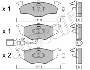 22-0206-3 Sada brzdových destiček, kotoučová brzda METELLI