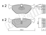 22-0210-0 Sada brzdových destiček, kotoučová brzda METELLI