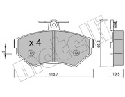 22-0215-0 Sada brzdových destiček, kotoučová brzda METELLI