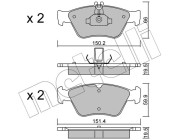 22-0219-0 Sada brzdových destiček, kotoučová brzda METELLI