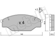 22-0227-0 Sada brzdových destiček, kotoučová brzda METELLI