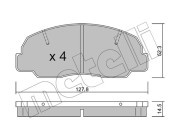 22-0239-0 Sada brzdových destiček, kotoučová brzda METELLI