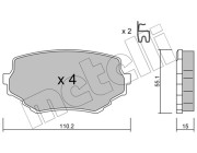 22-0249-0 Sada brzdových destiček, kotoučová brzda METELLI