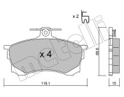 22-0250-0 Sada brzdových destiček, kotoučová brzda METELLI