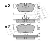 22-0260-0 Sada brzdových destiček, kotoučová brzda METELLI